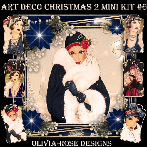 Art Deco Christmas 2 Mini Kit #6  