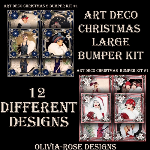 Art Deco Christmas 1 & 2 large Bumper Kit #1   