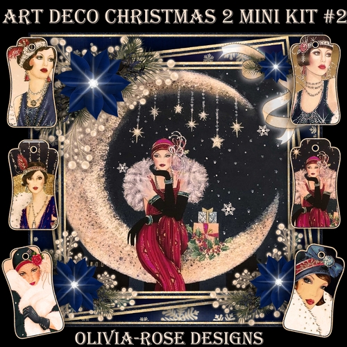 Art Deco Christmas 2 Mini Kit #2  