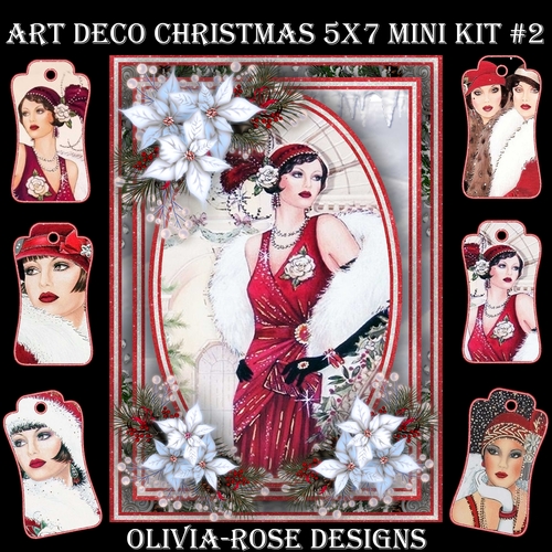 Art Deco Christmas 5X7  Mini Kit #2