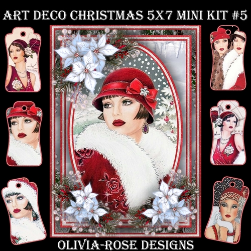 Art Deco Christmas 5X7  Mini Kit #5