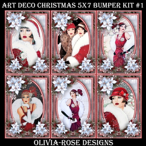 Art Deco Christmas 5X7 Bumper Kit #1 1  