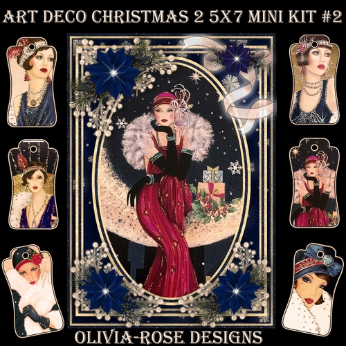Art Deco Christmas 2  5X7  Mini Kit #2