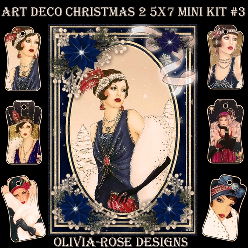 Art Deco Christmas 2  5X7  Mini Kit #3