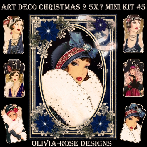 Art Deco Christmas 2  5X7  Mini Kit #5
