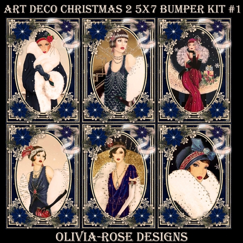 Art Deco Christmas 2 5X7 Bumper Kit #1 1  