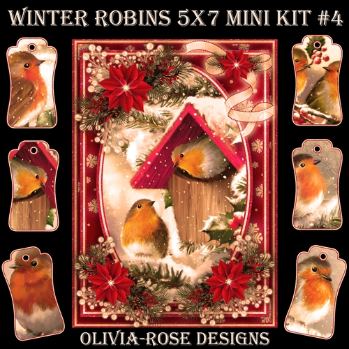 Winter Robins 5X7  Mini Kit #4