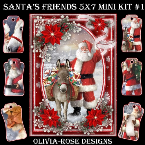 Santas Friends 5X7  Mini Kit #1