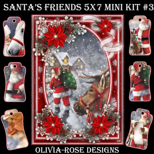 Santas Friends 5X7  Mini Kit #3