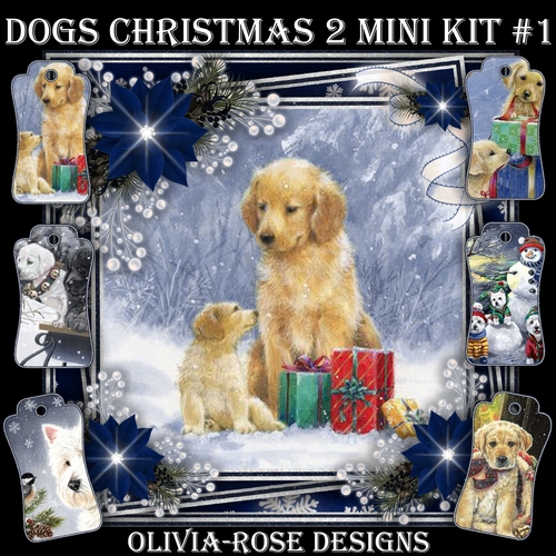 Dogs Christmas 2 Mini Kit #1   
