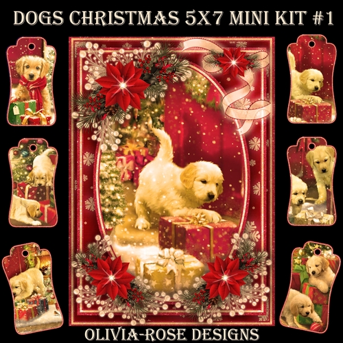 Dogs Christmas 5X7  Mini Kit #1