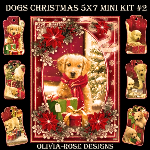 Dogs Christmas 5X7  Mini Kit #2