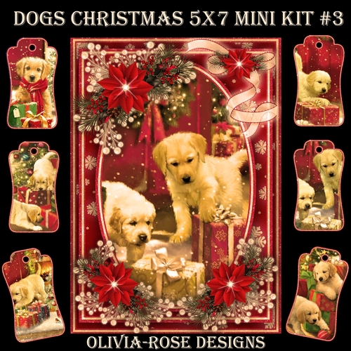 Dogs Christmas 5X7  Mini Kit #3