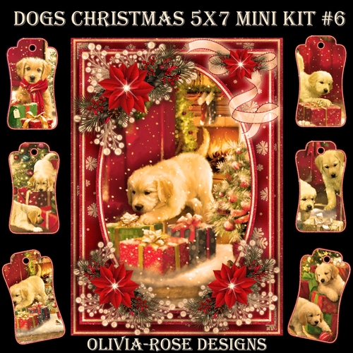 Dogs Christmas 5X7  Mini Kit #6