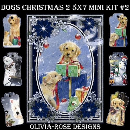 Dogs Christmas 2 5X7  Mini Kit #2