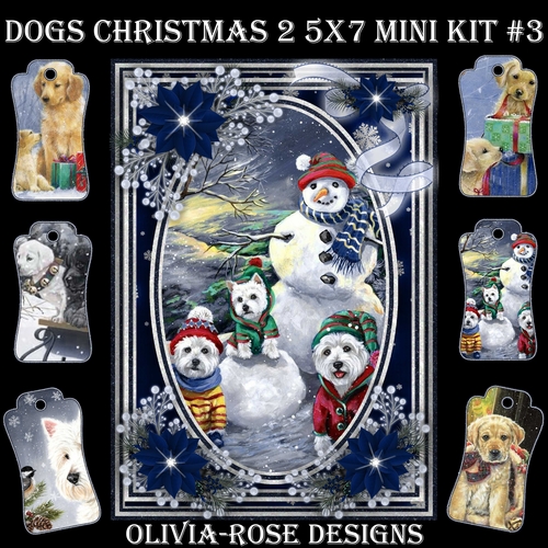 Dogs Christmas 2 5X7  Mini Kit #3