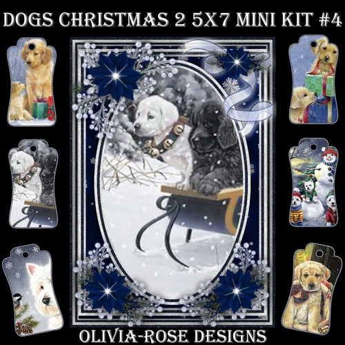 Dogs Christmas 2 5X7  Mini Kit #4
