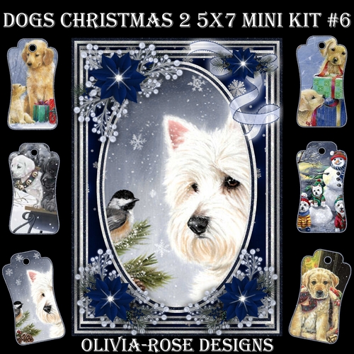 Dogs Christmas 2 5X7  Mini Kit #6