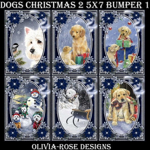 Dogs Christmas 2 5X7  Bumper Kit #1