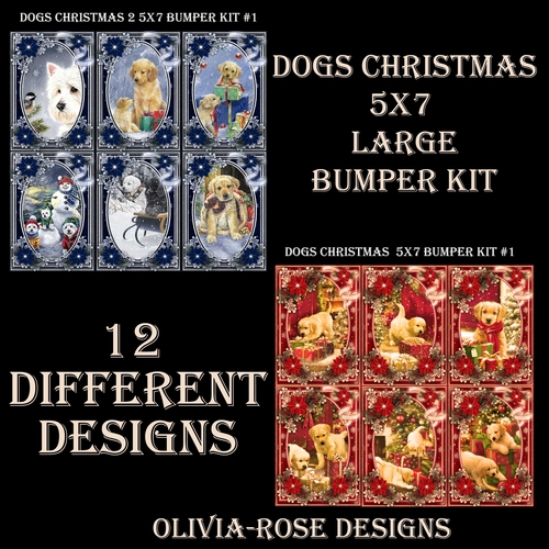 Dogs Christmas 1&2 5X7  Large Bumper Kit 