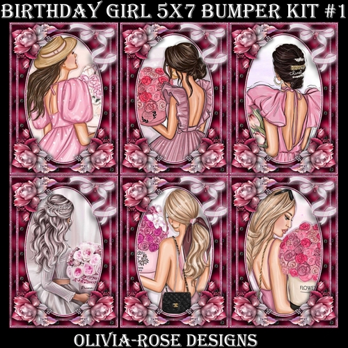 Birthday Girl 5X7 Bumper Kit #1  