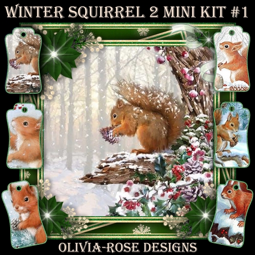 Winter Squirrel 2 Mini Kit #1  