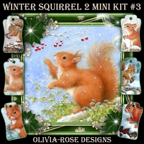Winter Squirrel 2 Mini Kit #3  