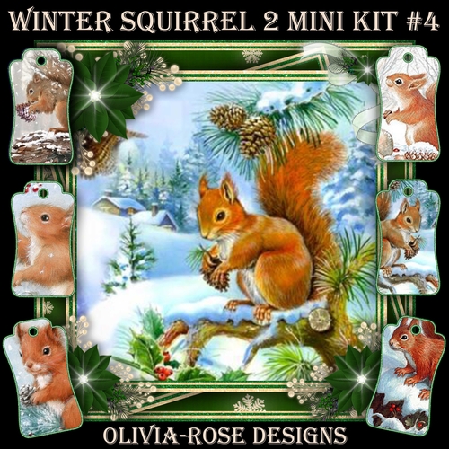 Winter Squirrel 2 Mini Kit #4  