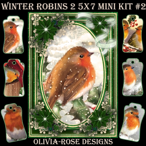 Winter Robins 2 5X7 Mini Kit #2 