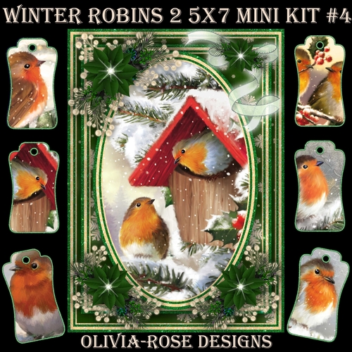 Winter Robins 2 5X7 Mini Kit #4 