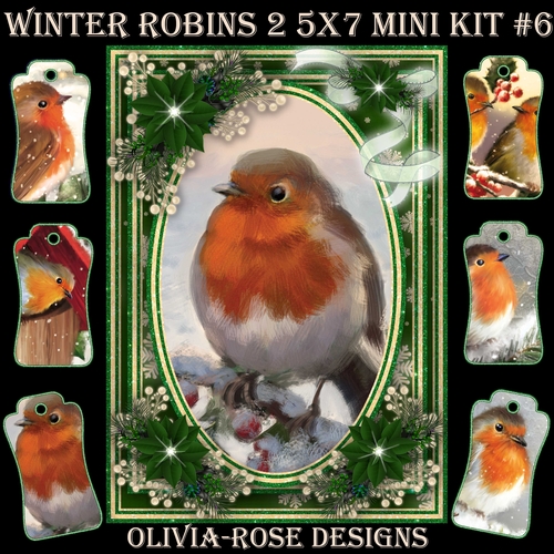 Winter Robins 2 5X7 Mini Kit #6 