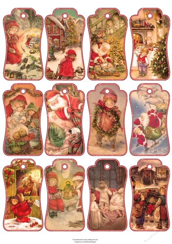 Christmas Vintage Tags #1
