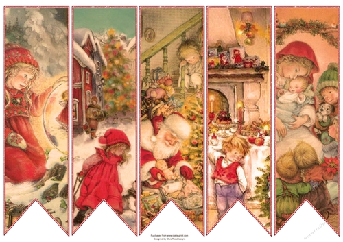 Christmas Vintage Bookmarks #1