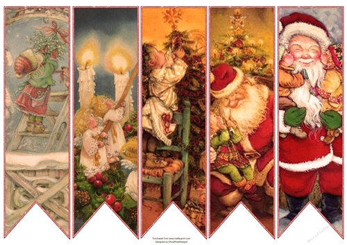 Christmas Vintage Bookmarks #4