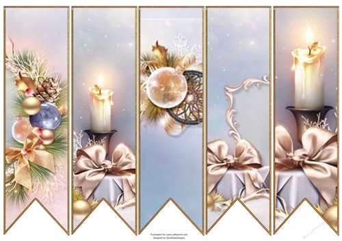 Luxury Christmas Bookmarks  #4