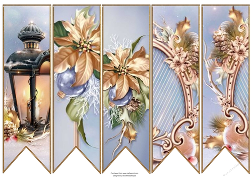 Luxury Christmas Bookmarks  #6