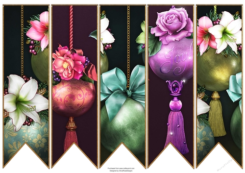 Luxury Christmas Bookmarks  #7