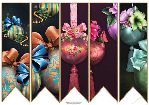 Luxury Christmas Bookmarks  #8
