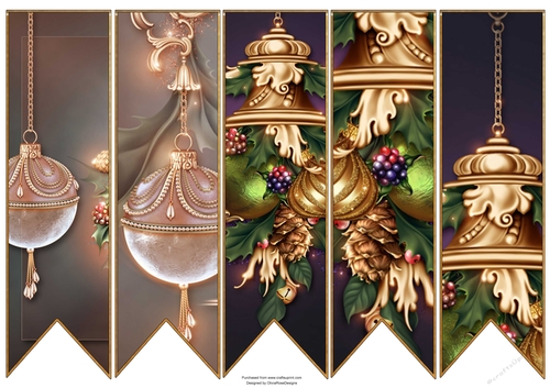 Luxury Christmas Bookmarks  #9