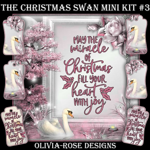 The Christmas Swan Mini Kit #3   NO TEXT AND ** 