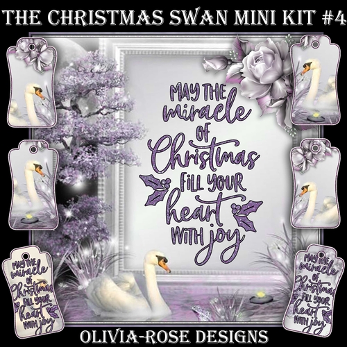 The Christmas Swan Mini Kit #4   NO TEXT AND ** 