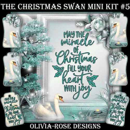 The Christmas Swan Mini Kit #5   NO TEXT AND ** 