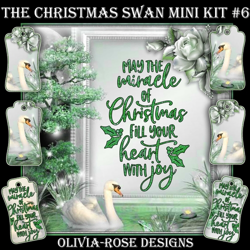 The Christmas Swan Mini Kit #6   NO TEXT AND ** 