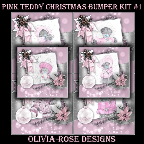 Pink Teddy Christmas Bumper Kit #1    