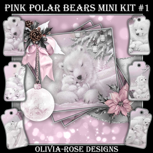 Pink Polar Bears Mini Kit #1    