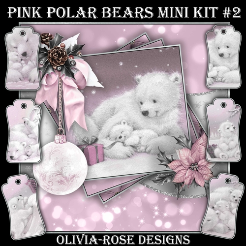 Pink Polar Bears Mini Kit #2    