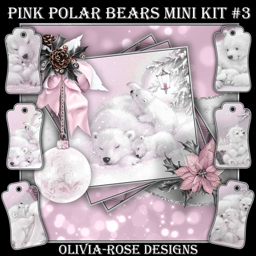 Pink Polar Bears Mini Kit #3    