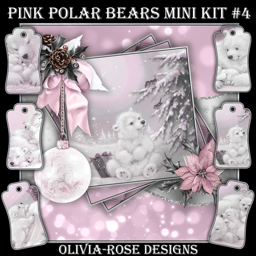 Pink Polar Bears Mini Kit #4    