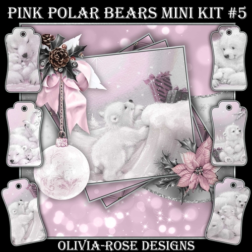 Pink Polar Bears Mini Kit #5    