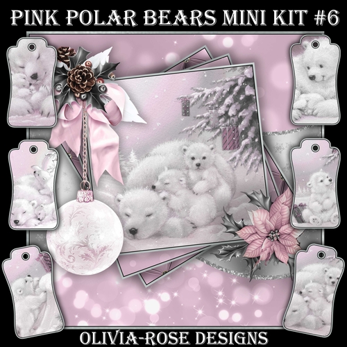 Pink Polar Bears Mini Kit #6    